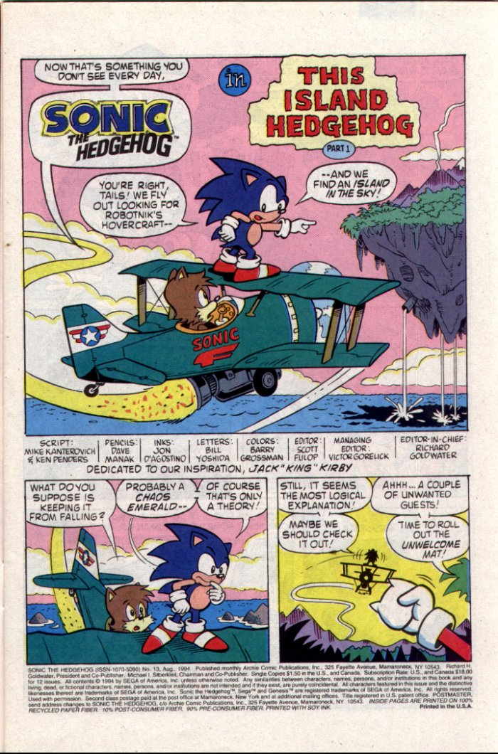 Sonic - Archie Adventure Series August 1994 Page 1